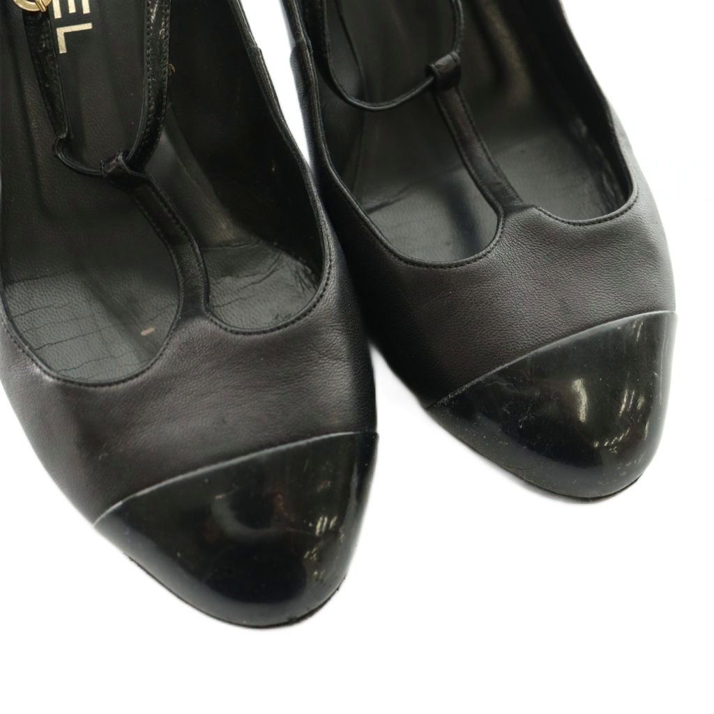 シャネル CHANEL パンプス ハイヒール ココマーク Tストラップ