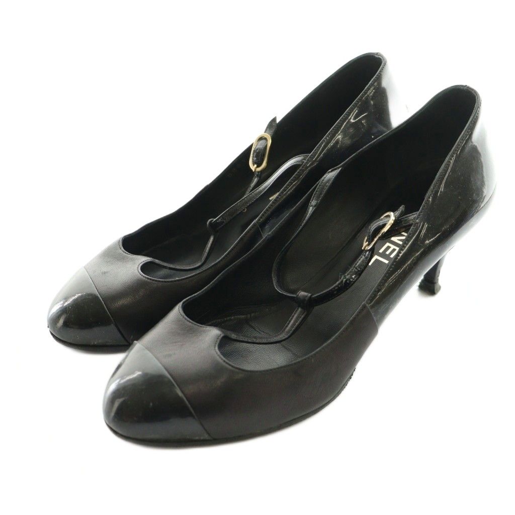 シャネル CHANEL パンプス ハイヒール ココマーク Tストラップ