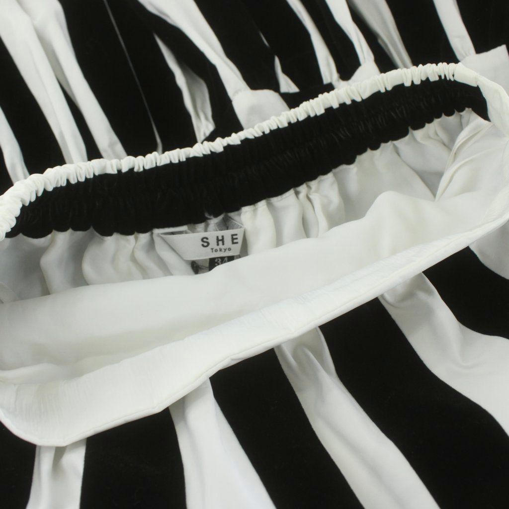 シートーキョー SHE Tokyo Lisa stripe ティアードスカート フレア