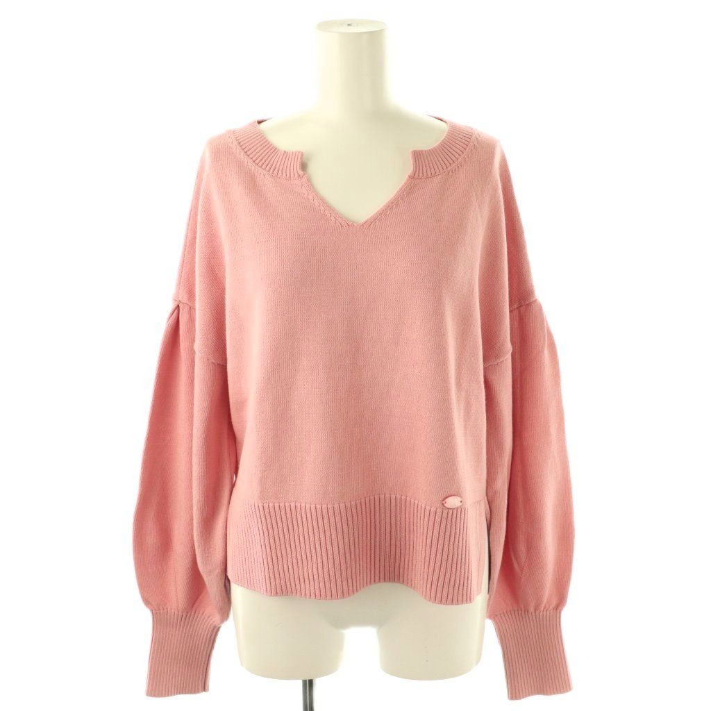 ルネ Rene コットン混キーネックニット セーター 34 ピンク 6912310