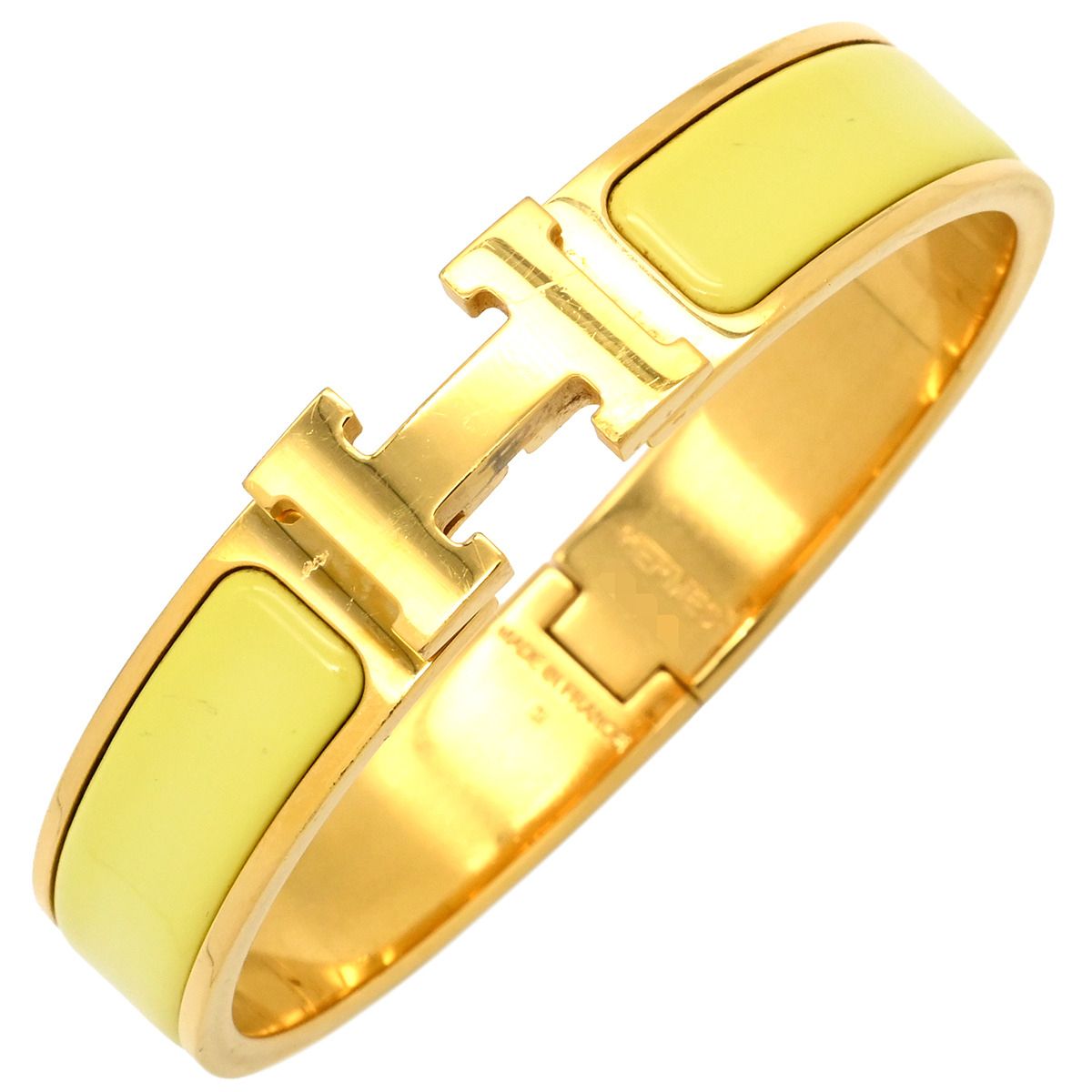 エルメス HERMES ブレスレット クリックH PM GP エナメル イエロー