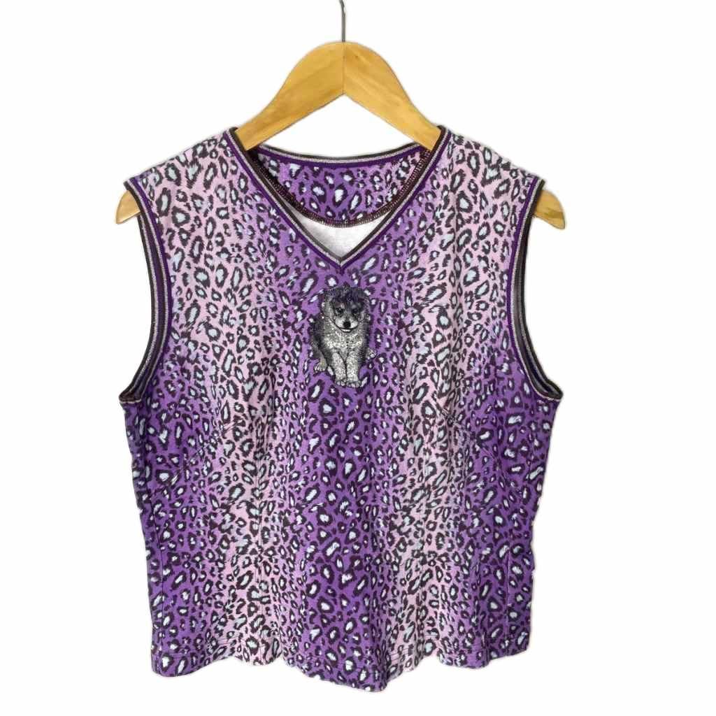 イタリヤ 伊太利屋 ヒョウ柄 アニマル柄 Vネック Tシャツ カットソー