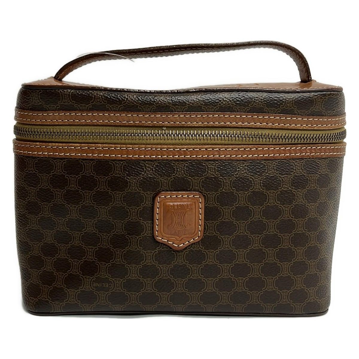 CELINE(セリーヌ) バニティバッグ マカダム柄 ダークブラウン×ブラウン