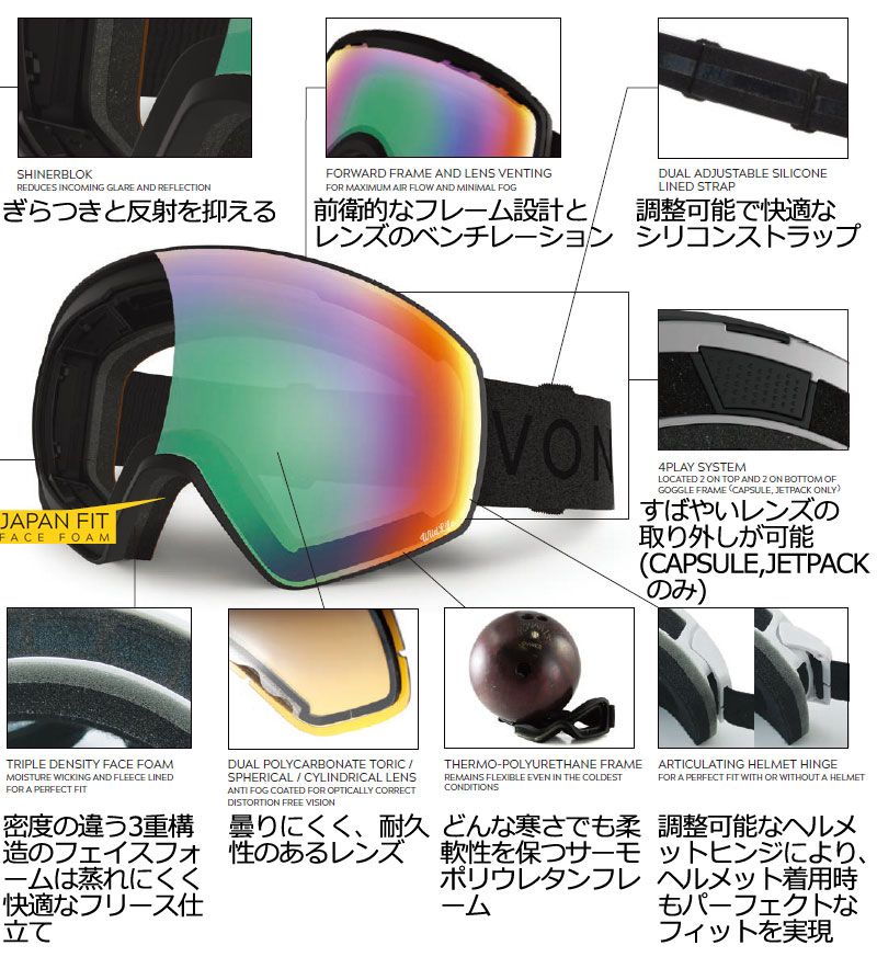 25-26 VONZIPPER/ボンジッパー MACH VFS マッハ ゴーグル 調光レンズ