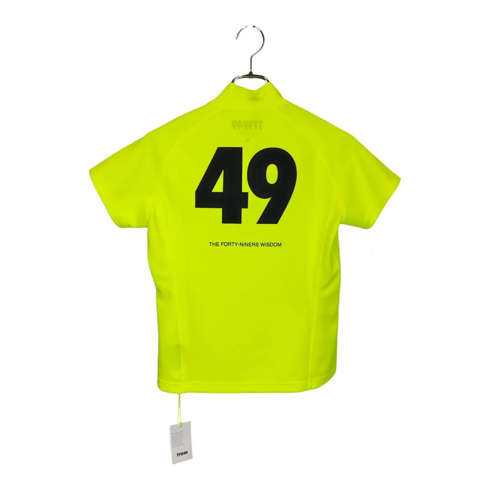 TFW49 半袖モックネック　S ゴルフ レディース イエロー　バックロゴ TFW49 ティーエフダブリュー ゴルフ MOCKNECK T モックネック 半袖 T