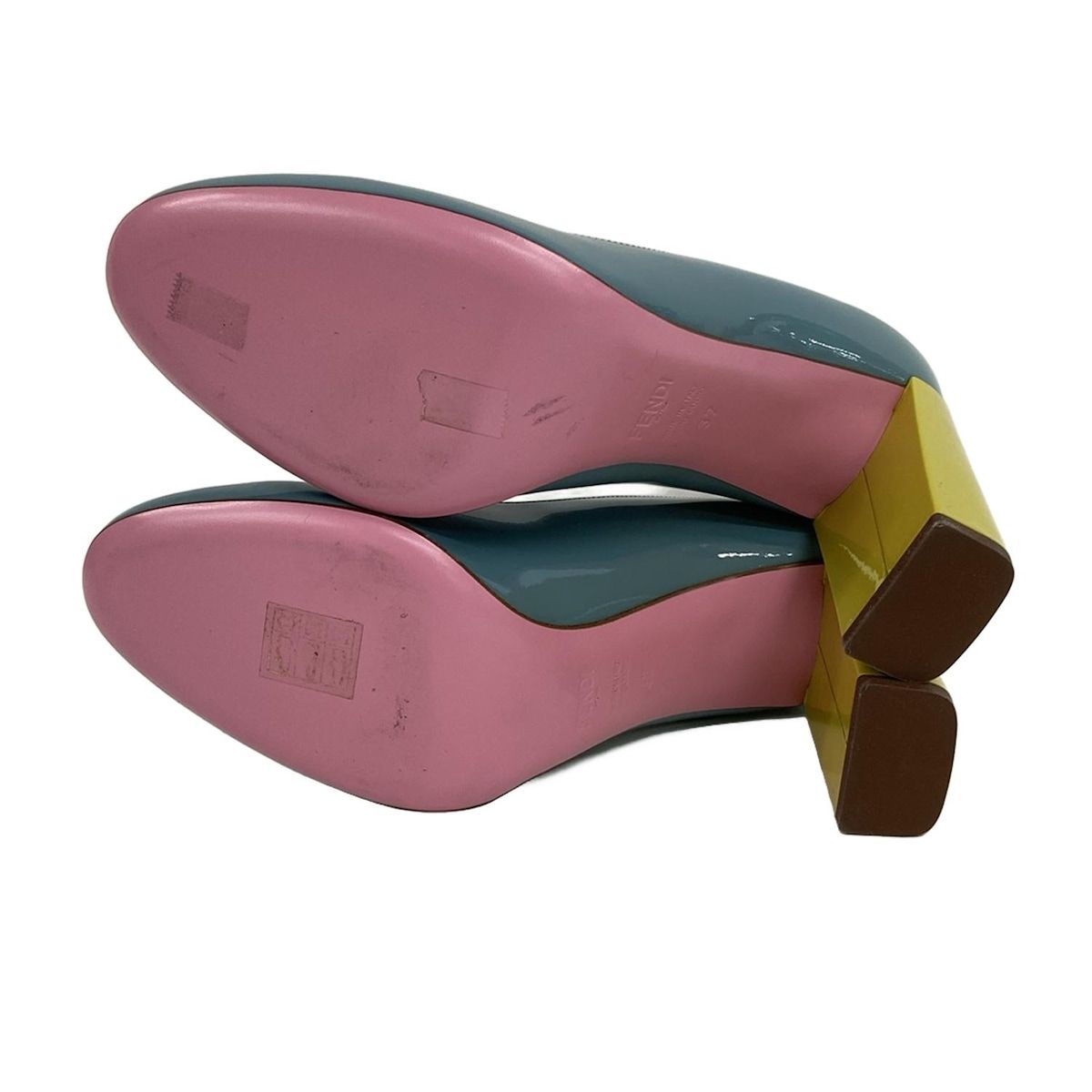 FENDI(フェンディ) パンプス 37 レディース美品 - ブルーグレー×ダーク