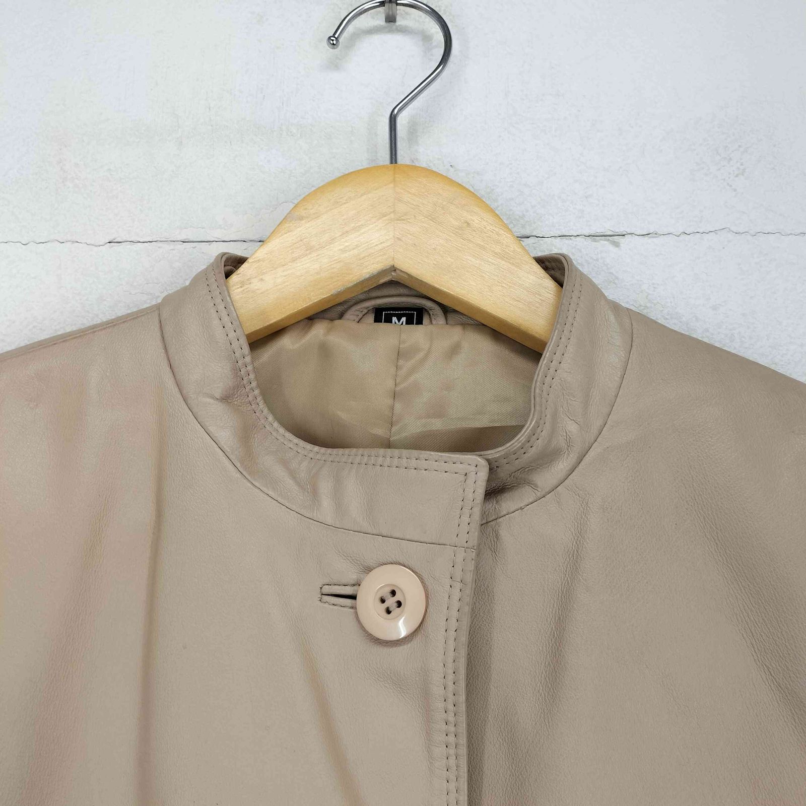 ユーズドフルギ USED古着 {{Jubien}} pig leather ピッグレザーシングルライダースジャケット レディース  M