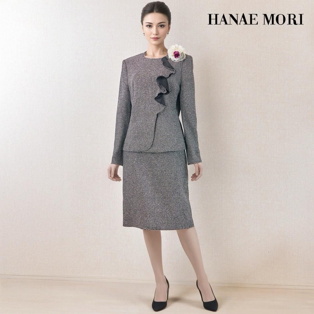 ◎当日発送可能【美品】ハナエモリ セレモニー L グレイ系 気品と女性