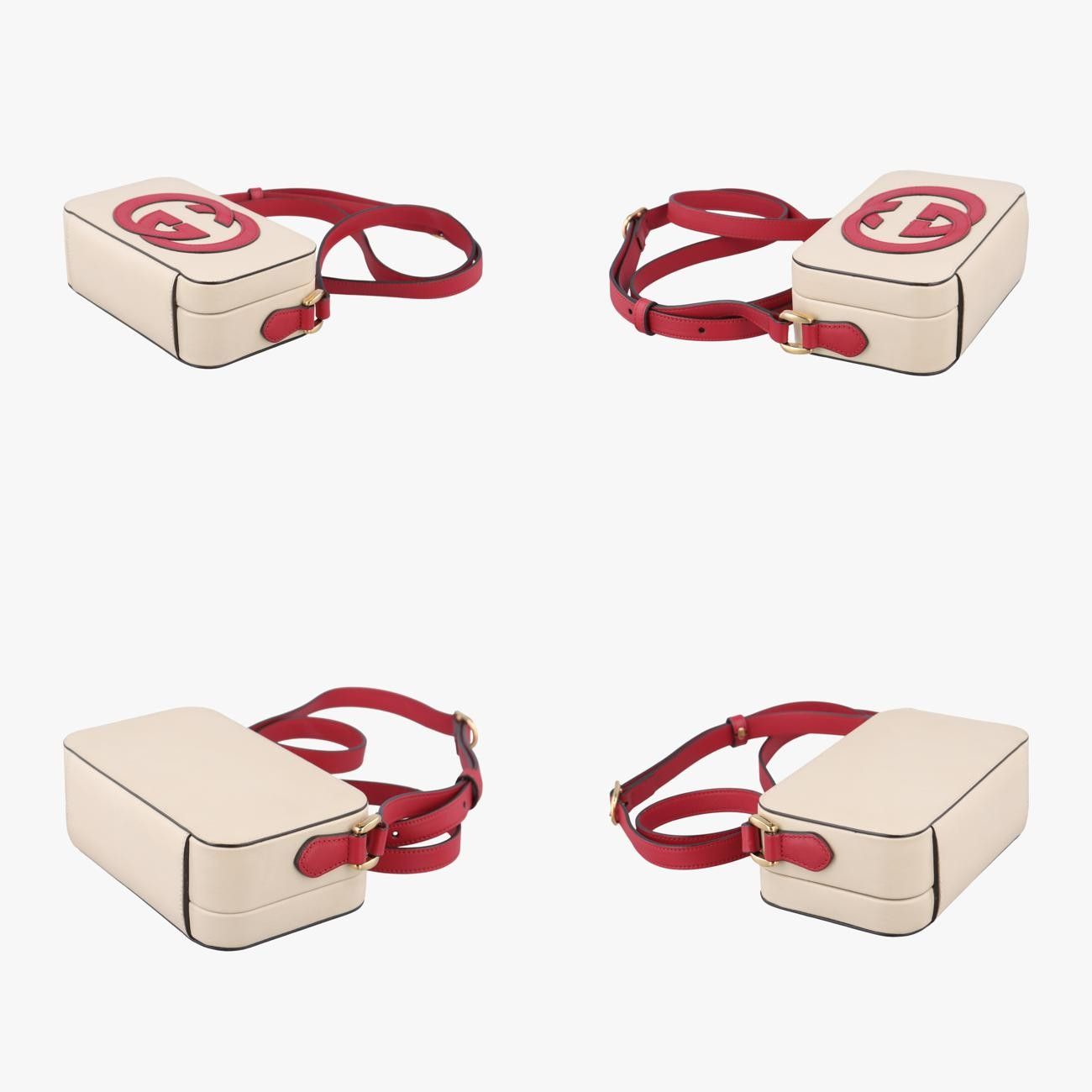 グッチGucciインターロッキングG ホワイト×レッド レザー 658230  