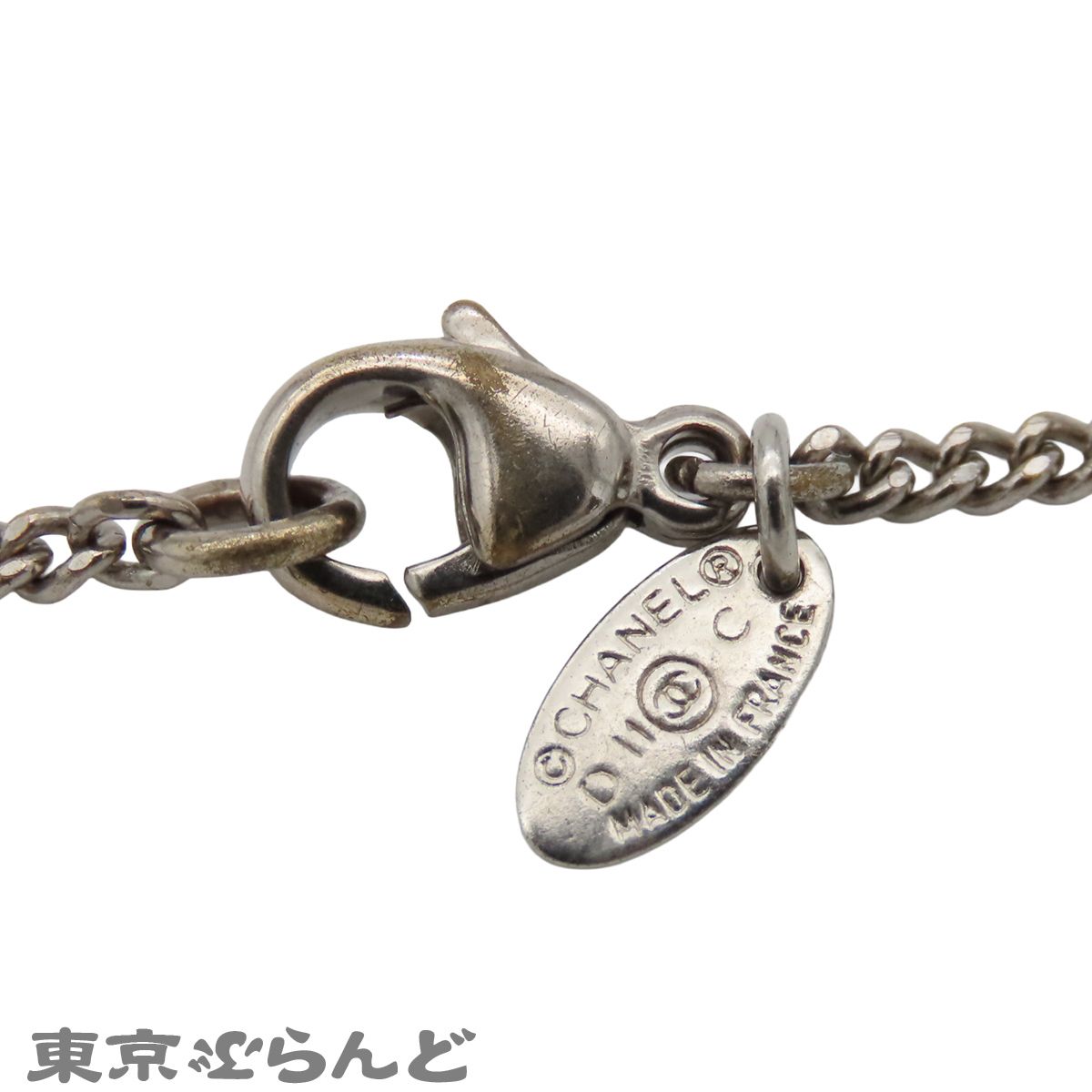 シャネル CHANEL ネックレス シルバー メタル ラインストーン ココ