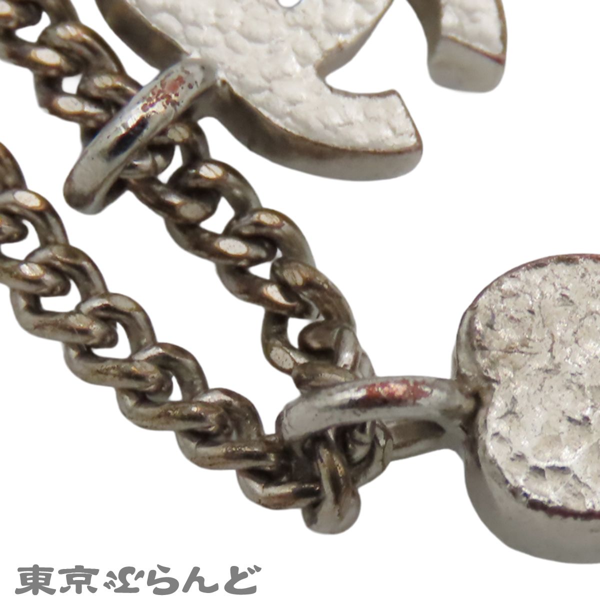 シャネル CHANEL ネックレス シルバー メタル ラインストーン ココ 