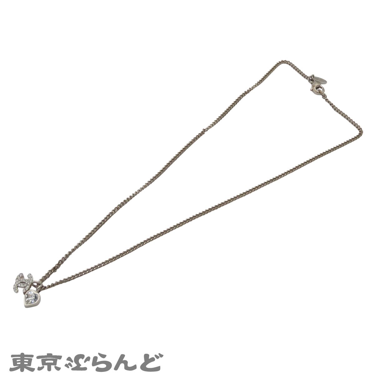 シャネル CHANEL ネックレス シルバー メタル ラインストーン ココ