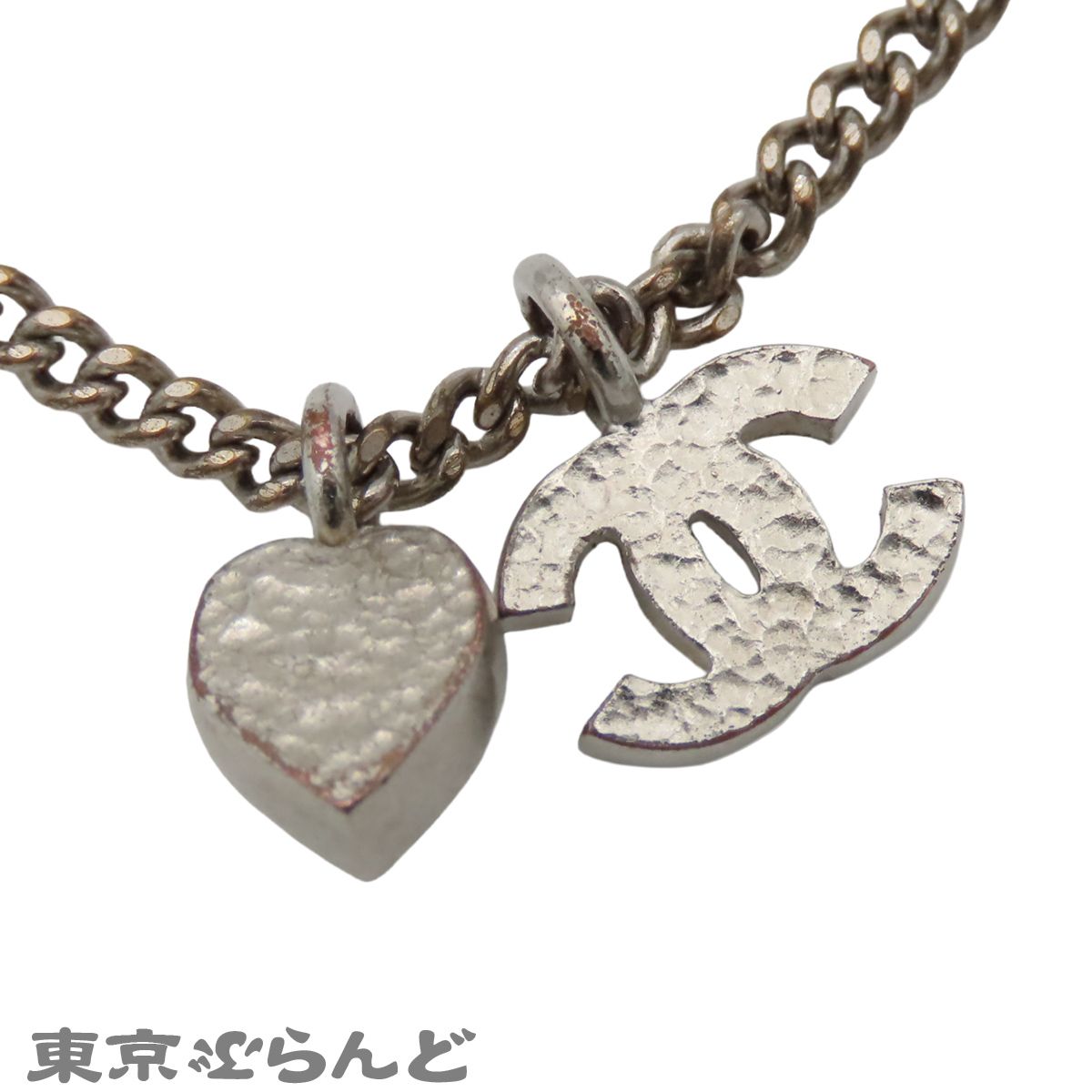 シャネル CHANEL ネックレス シルバー メタル ラインストーン ココ