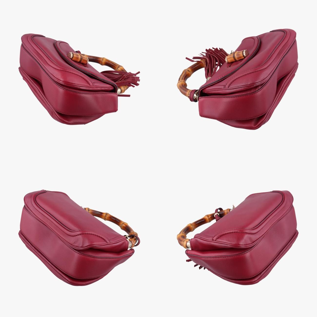 【未使用級】グッチ パンプス バンブー 37C(24cm) ワインレッド グッチGucciニューバンブー ワインレッド レザー 254884 C010000967