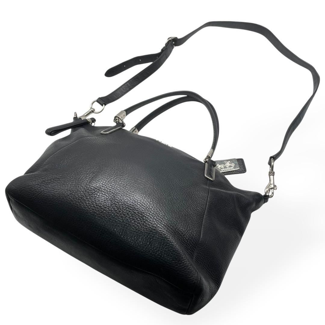 極美品 COACH コーチ 2way ハンドバッグ ショルダーバッグ ブラック