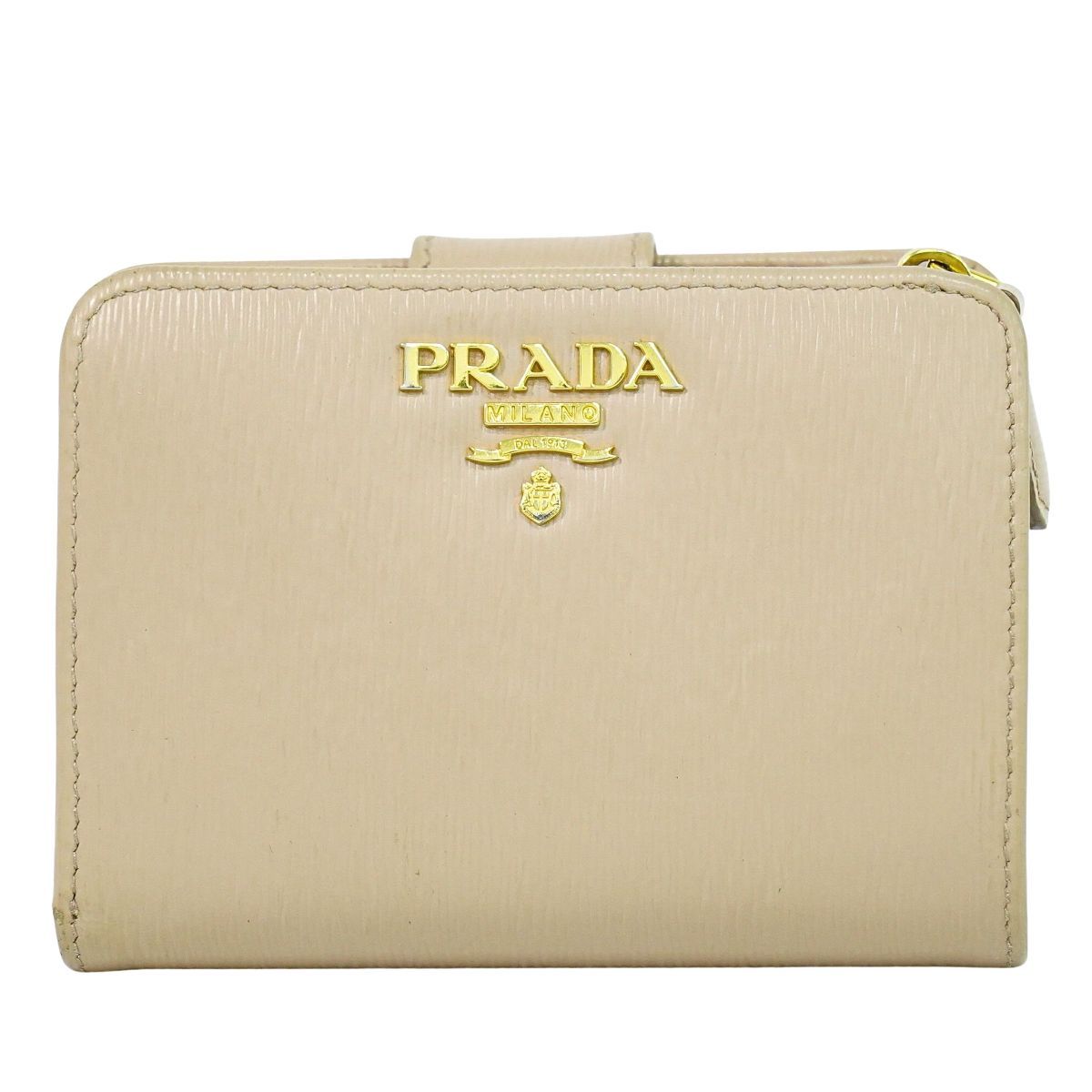 ✨Sランク・保証書付き✨　PRADA ミニ財布　サフィアーノレザー　三角プレート 財布サフィアーノレザー prada ミニ 財布 二つ折り プラダ