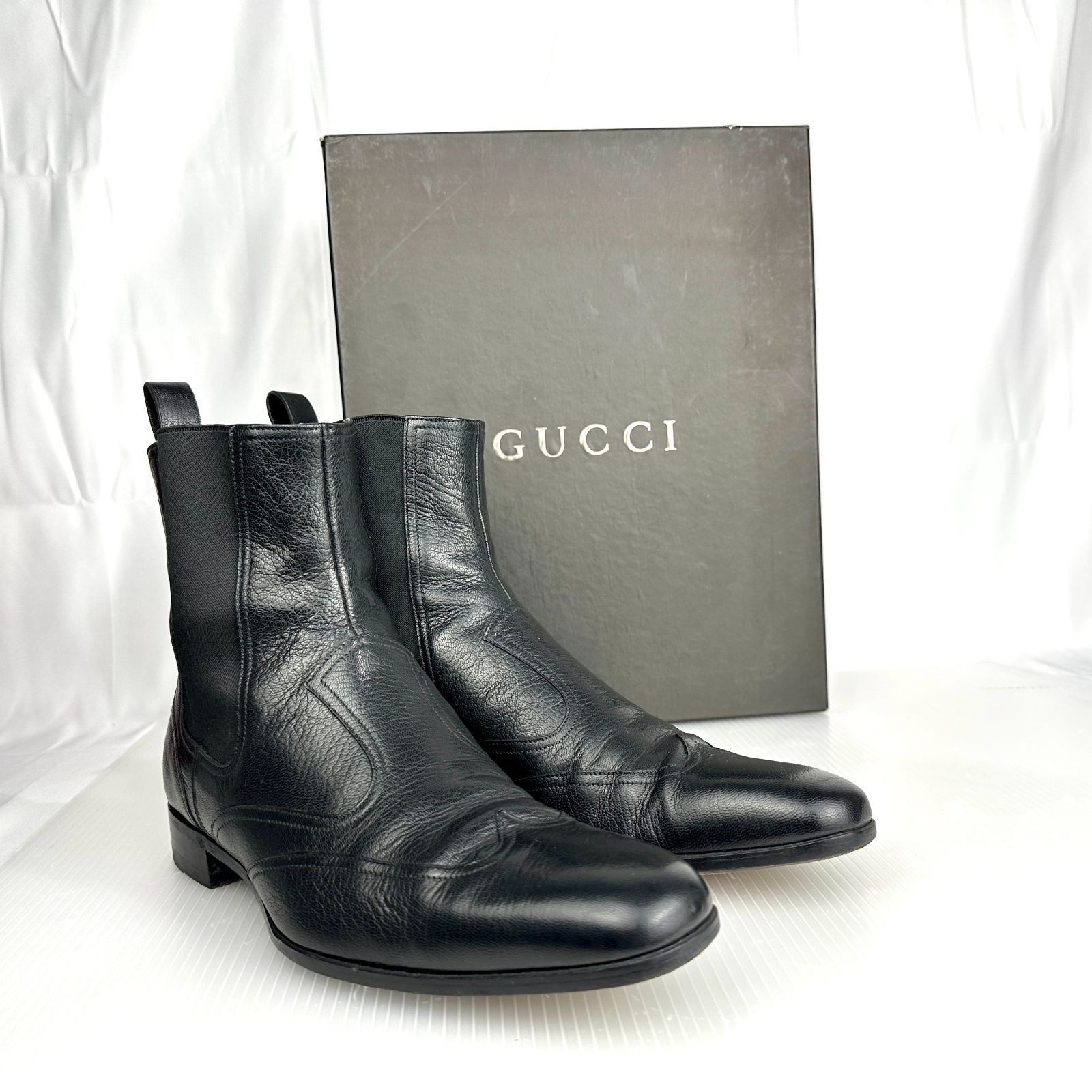 GUCCI】グッチ サイドゴアブーツ ブラック 靴 24cm相当 メンズ