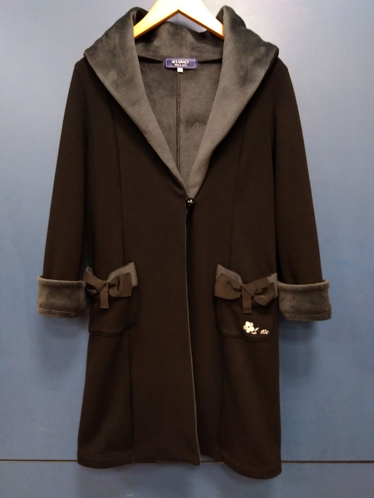 M9 エムズグレイシーコート 38サイズ 日本製 ボンバーヒートコート  