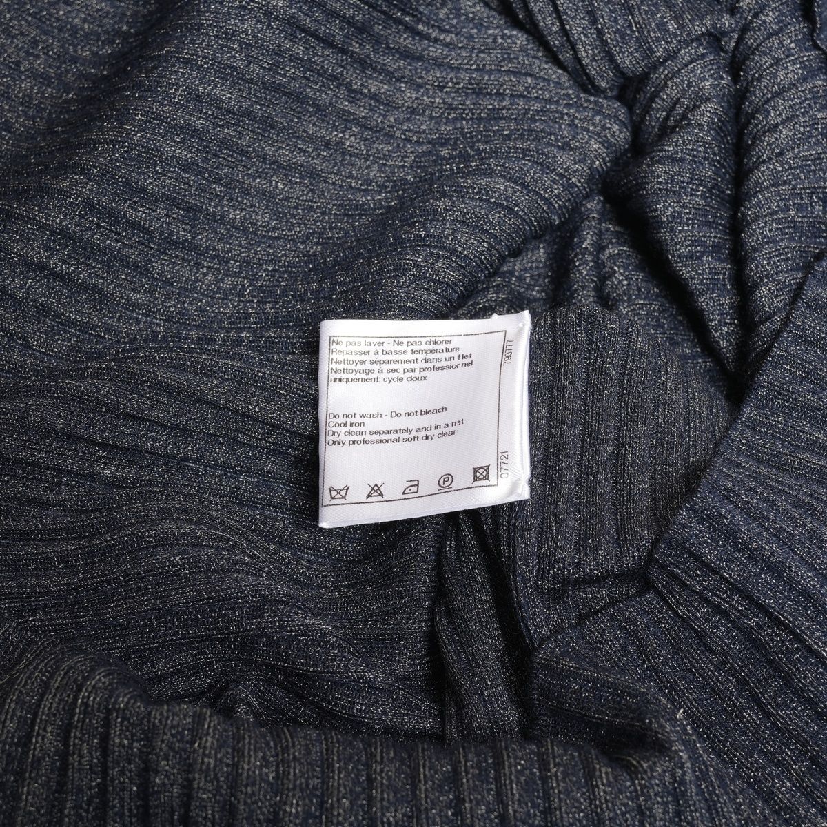 CHANEL シャネル ニット 半袖シャツ リブニット カシミア ラメ ココ  