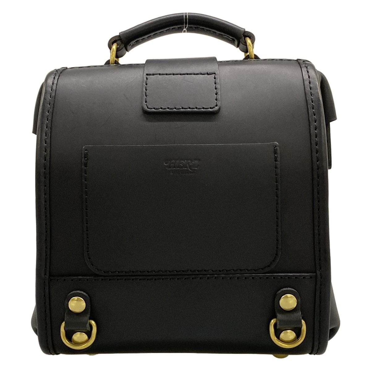 HERZ 黒のレザーハンドバッグ HERZ(ヘルツ) ハンドバッグ美品 - 黒 レザー - メルカリ
