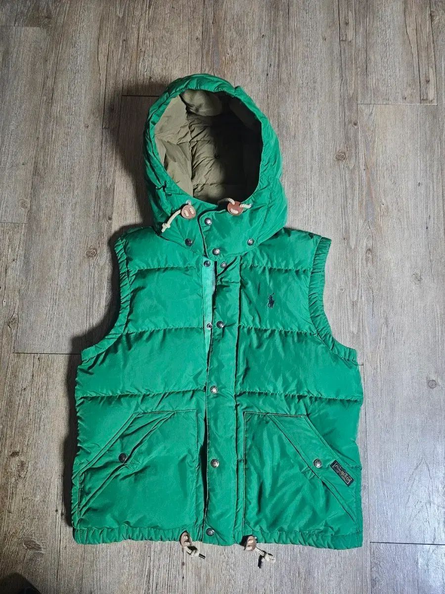 ポロ ラルフローレン グリーン フード ダウン ベスト - メルカリ