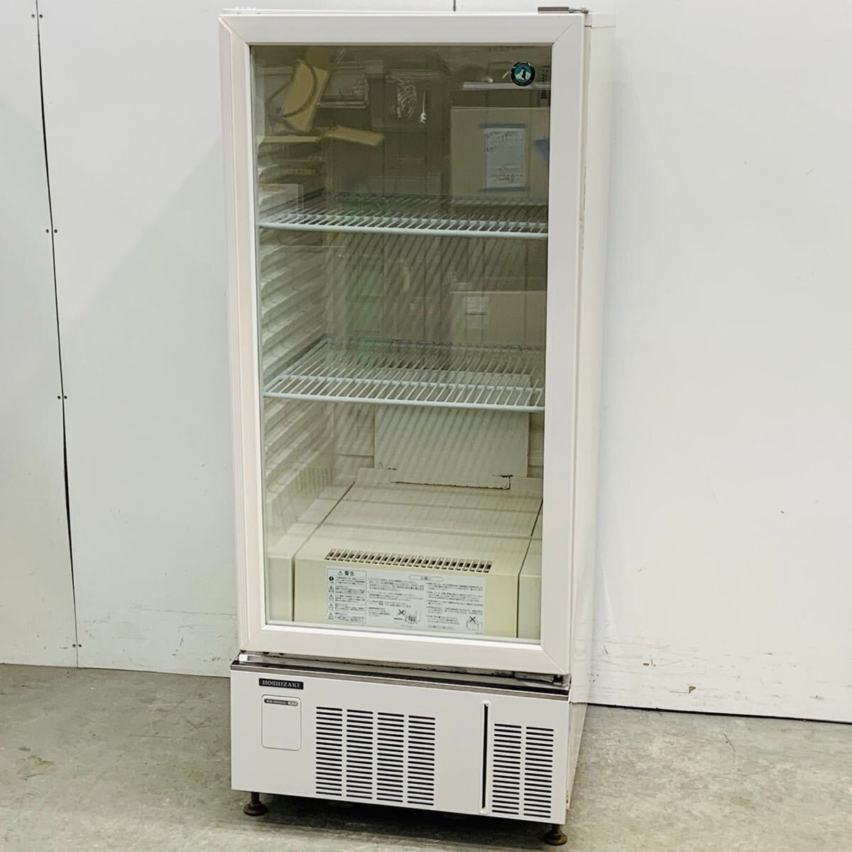 ③【現状品】ホシザキ 業務用冷蔵ショーケース ガラス扉 中古品 ホシザキ 冷蔵ショーケース USB-63BL W630×D650×H1520 スイング扉 単相
