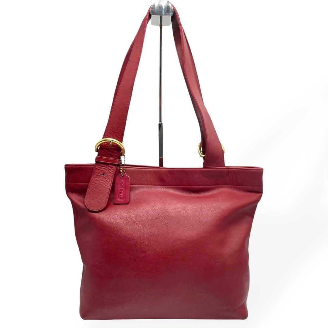 極美品 COACH オールドコーチ USA製 トートバッグ 肩掛け レッド