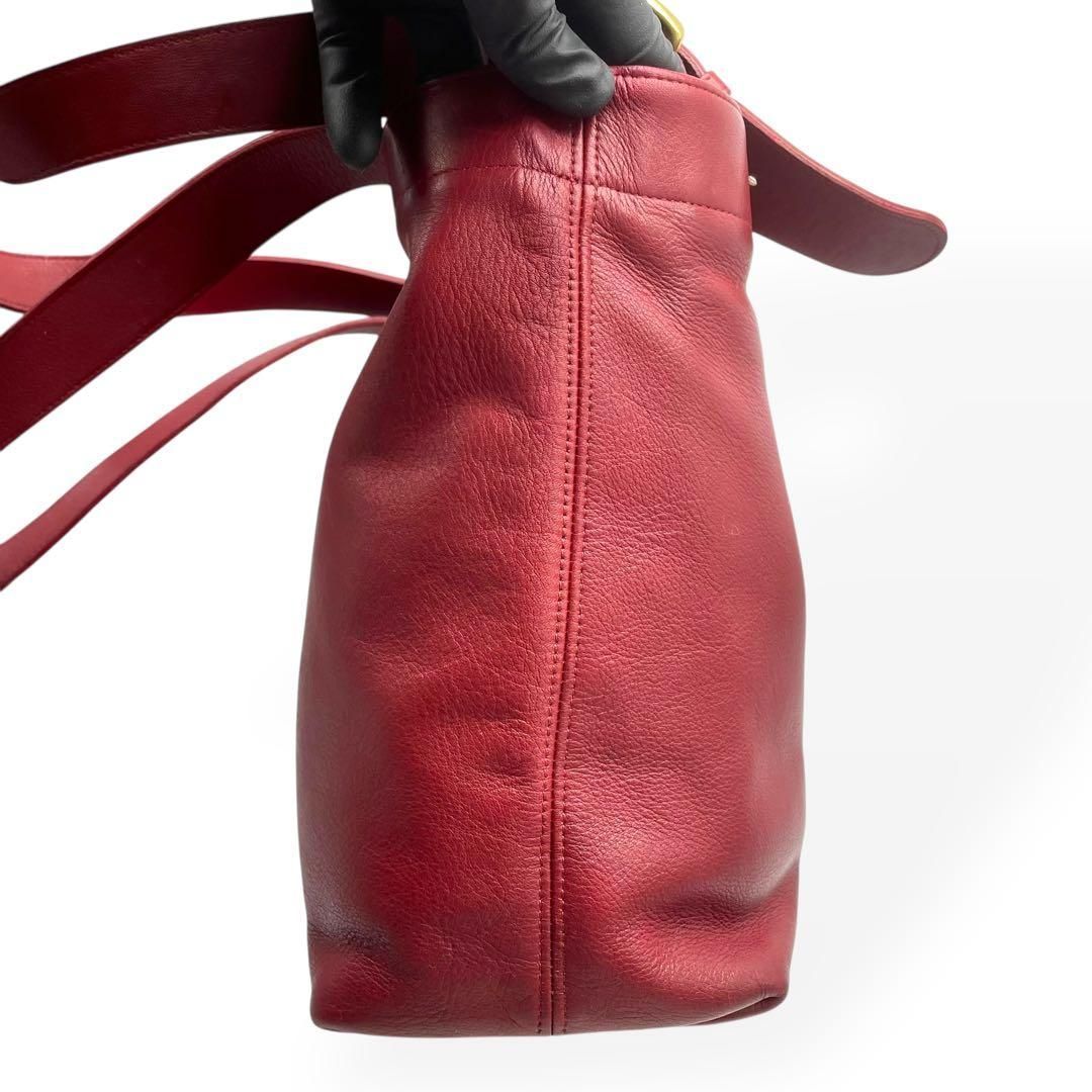 極美品 COACH オールドコーチ USA製 トートバッグ 肩掛け レッド