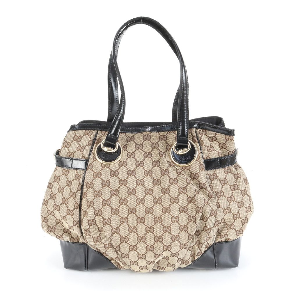 極美品 グッチ GGキャンバス 203529 レザー トート バッグ 肩掛け