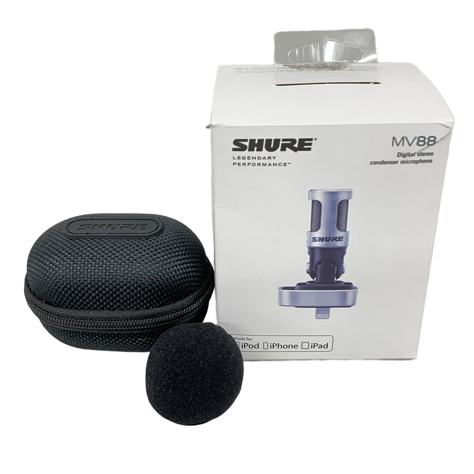 SHURE MV88 ステレオコンデンサーマイク ライトニング 音響機材 中古