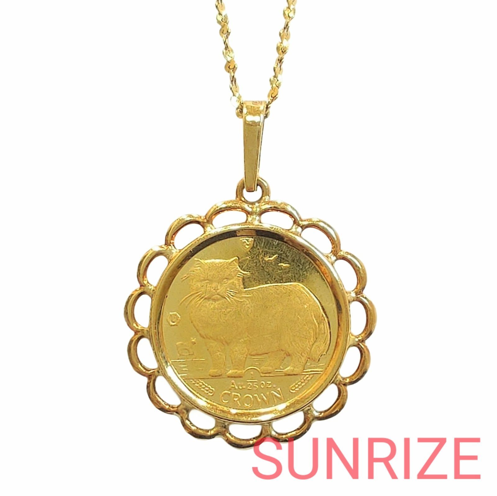 K24/K18 キャットコイン1/25oz ネックレス【K1333】 - メルカリ