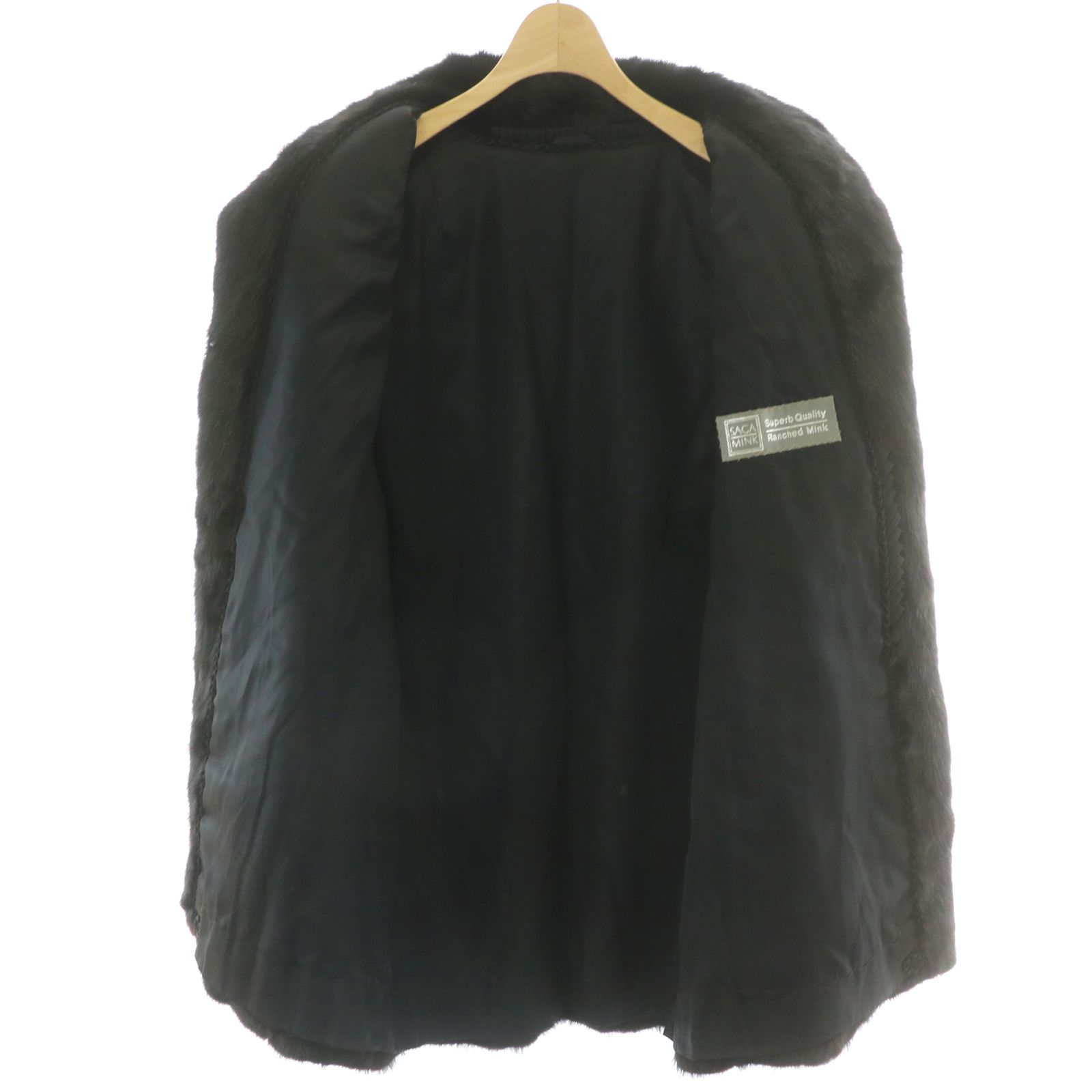 美品】Lサイズ SAGA MINK ミンク ミドルコート ブラック ファー SAGA