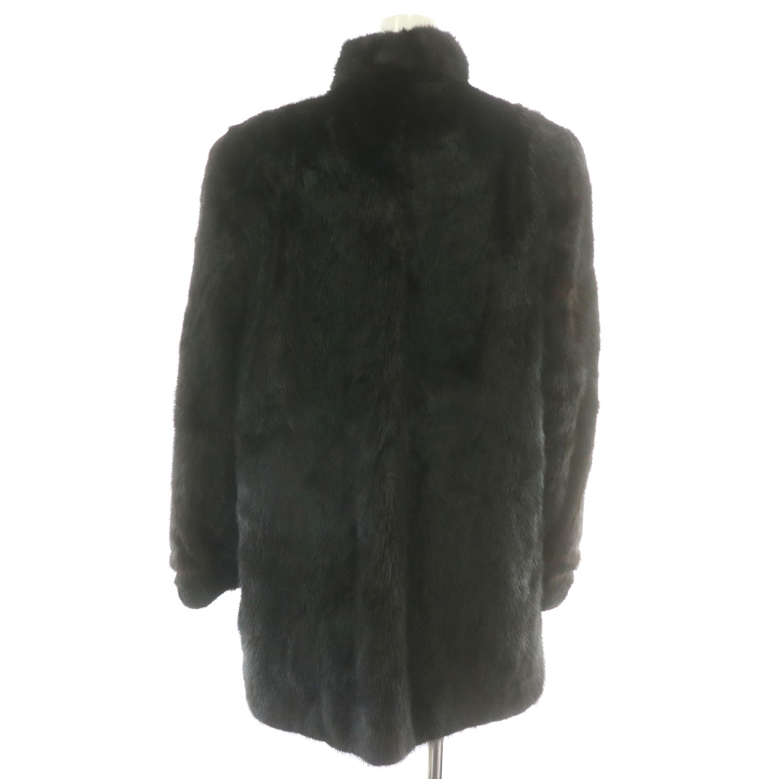 SAGA MINK サガミンクコート　毛皮コート　ファー　黒 サガミンク SAGA MINK 銀サガ ファーコート ミドル ハーフ ブラック