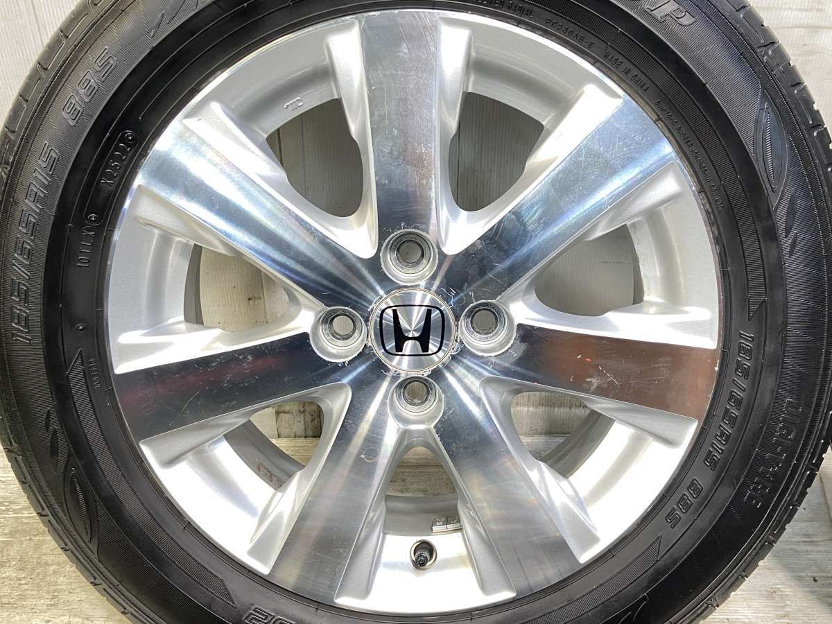 185/65R15 ダンロップ EC202 ホンダ純正 15x5.5 50 100-4穴 中古タイヤ