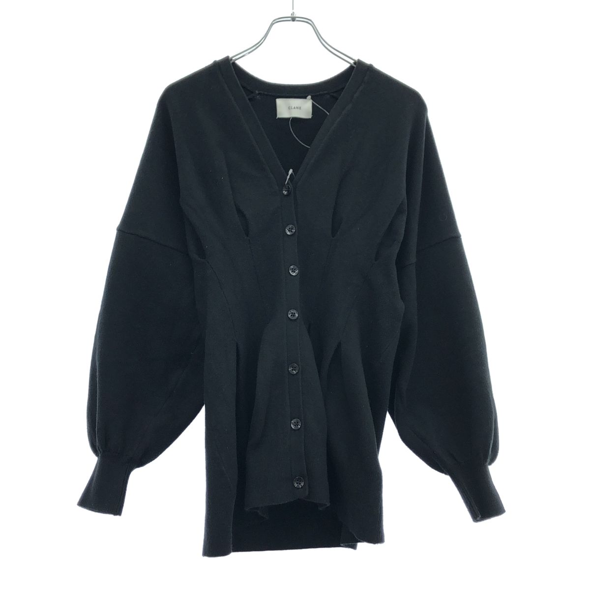 CLANE クラネ WAIST SHAPE DOLMAN CARDIGAN  ウエストシェイプドルマンカーディガン 14106-2062 ブラック 1 CLANE - ウエスト シェイプ ドルマン カーディガン - WAIST SHAPE