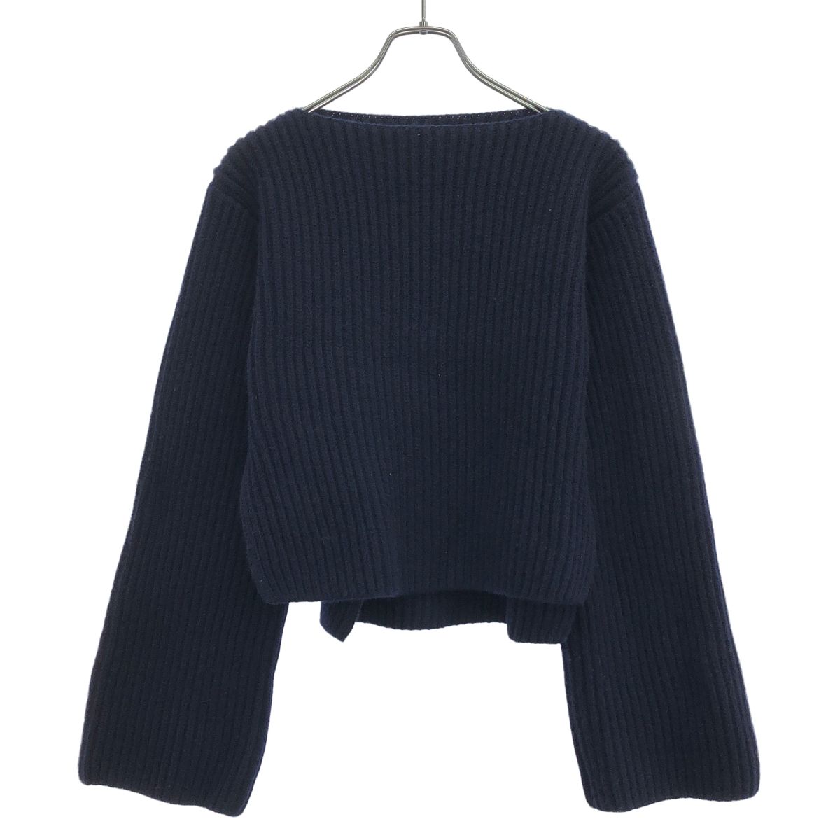 THE SHISHIKUI シシクイ Boat neck/NAVY ボートネックニットセーター