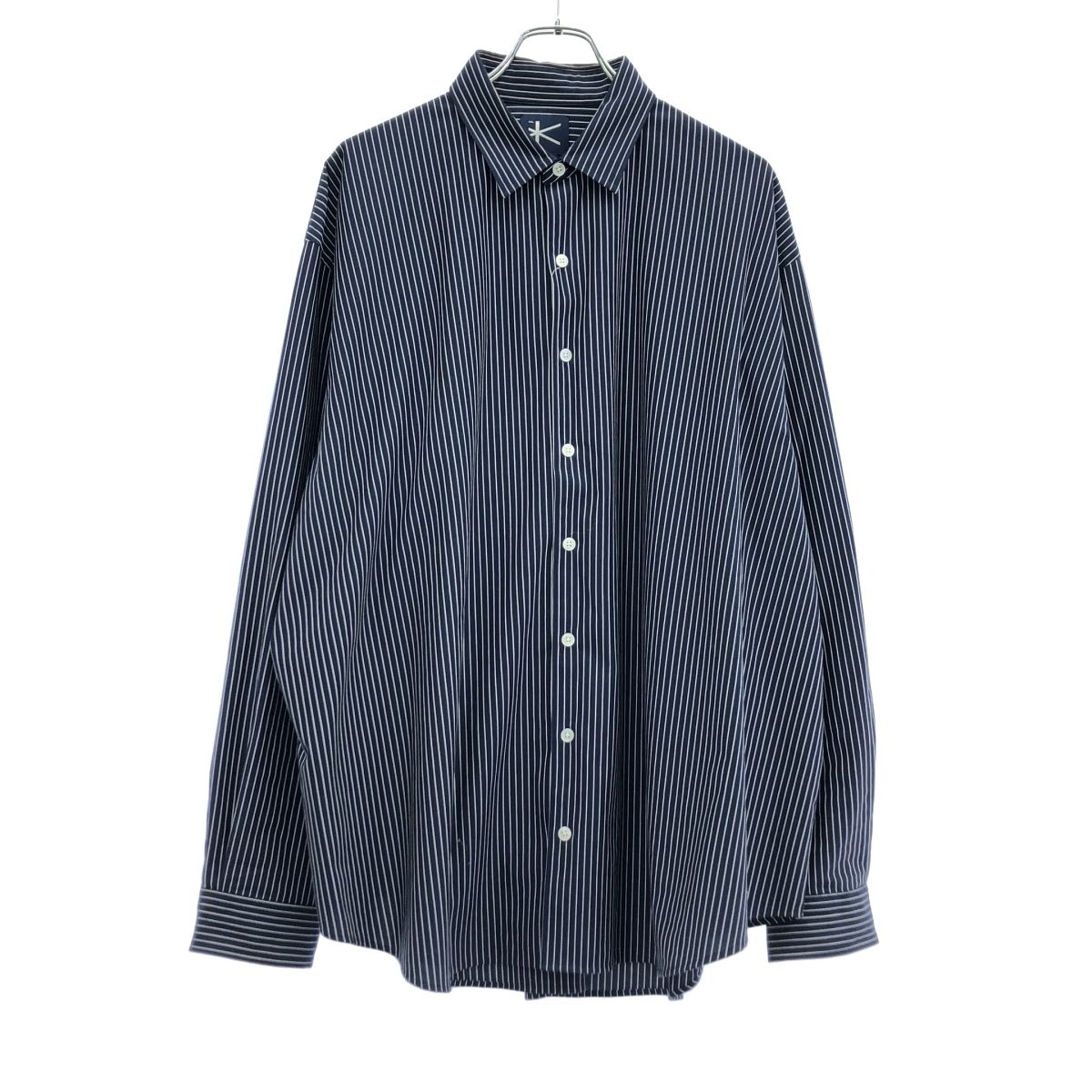 カネマサフィル　モデストストライプシャツ　ネイビー KANEMASA PHIL. カネマサフィル PENCIL STRIPE DRESS JERSEY SHIRT