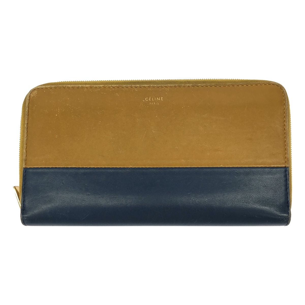 CELINE セリーヌ バイカラーラウンドジップレザーウォレット 長財布