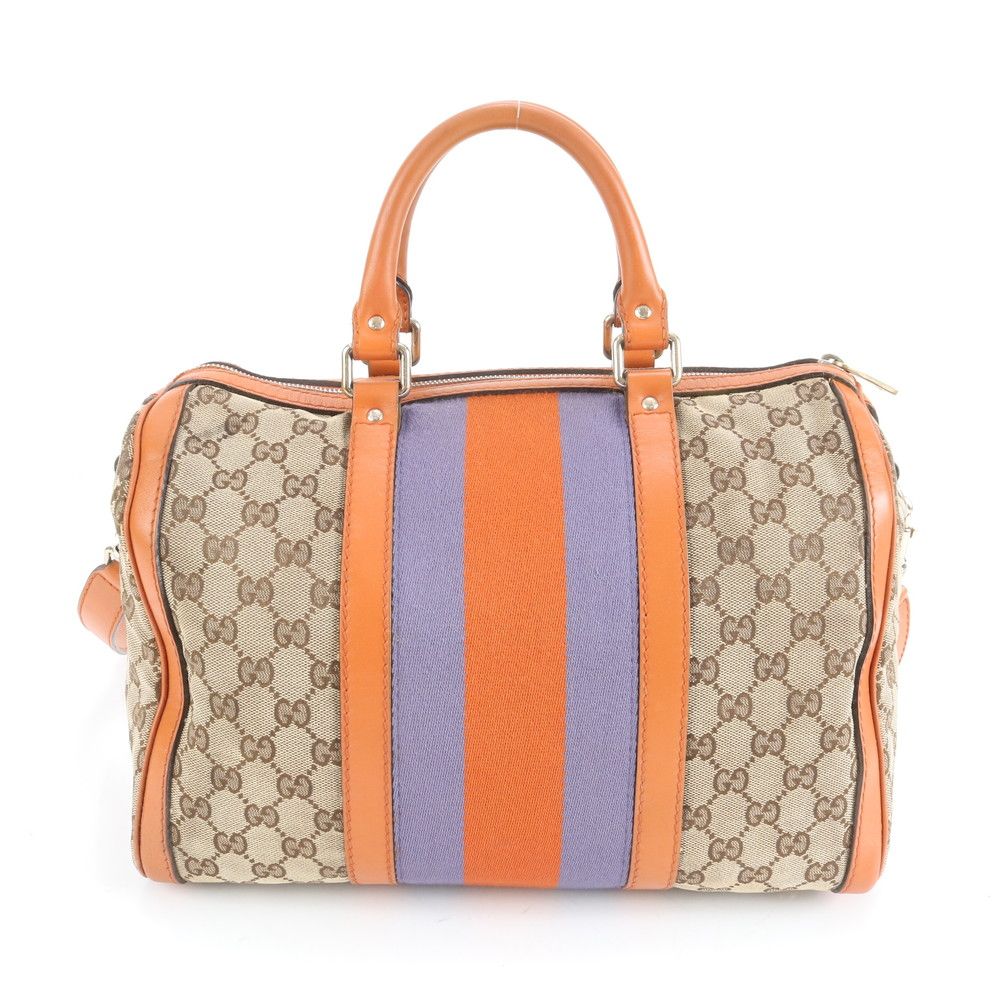 美品 グッチ GGキャンバス シェリー ライン ミニ ボストン 247205 2WAY