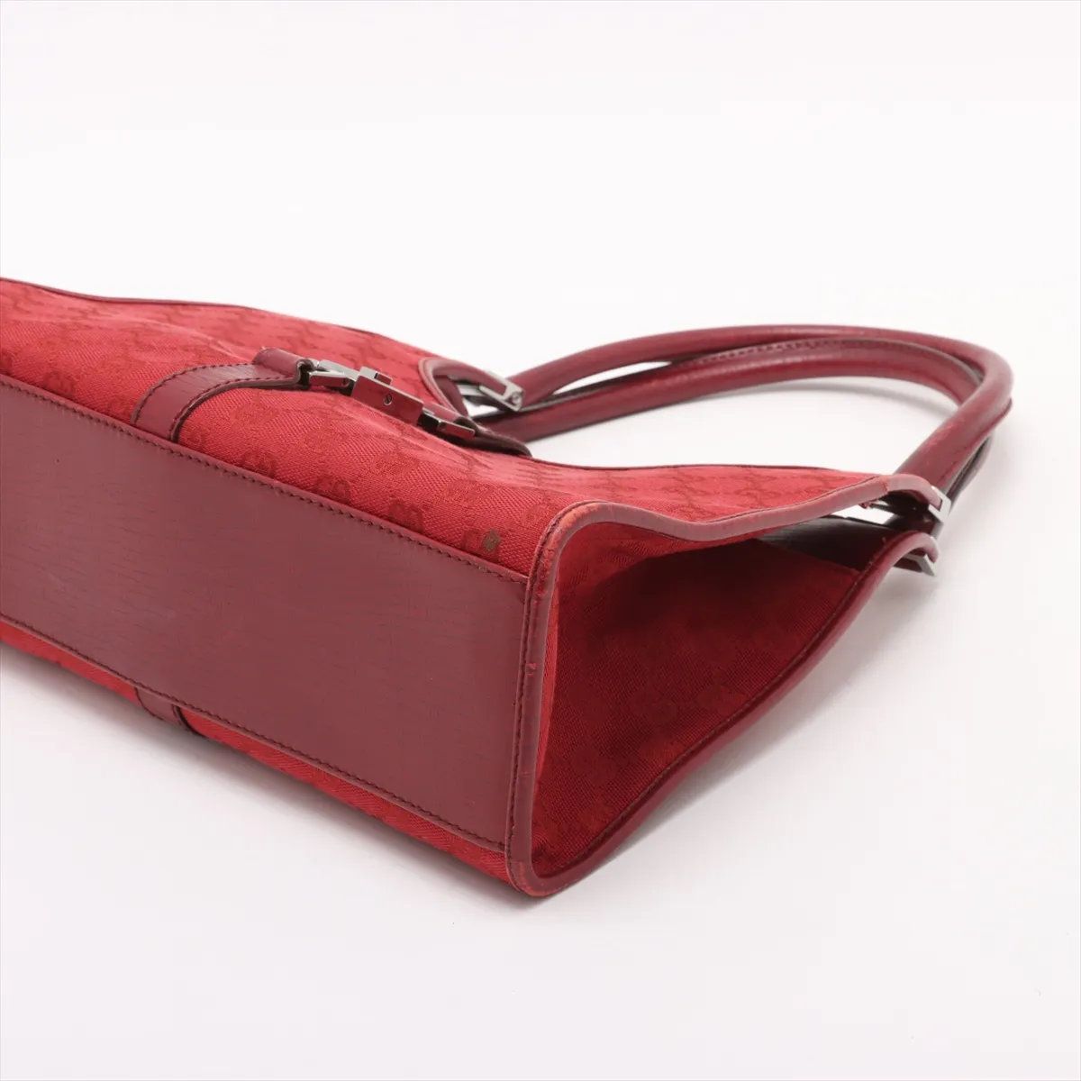 美品 グッチ ジャッキー GGキャンバス レッド 467891 レザー