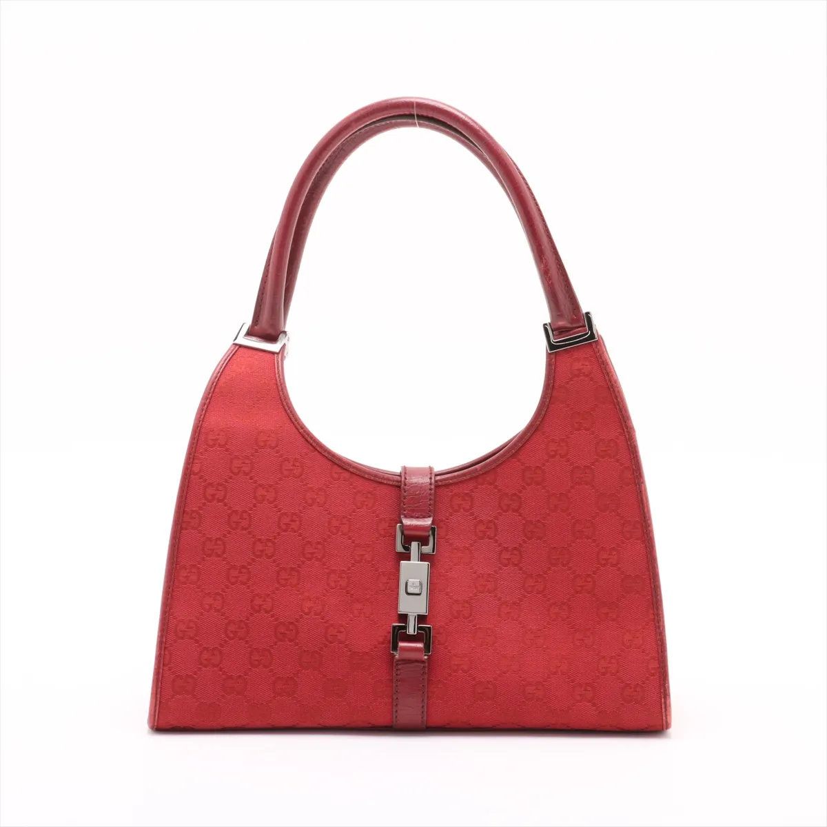 美品 グッチ ジャッキー GGキャンバス レッド 467891 レザー