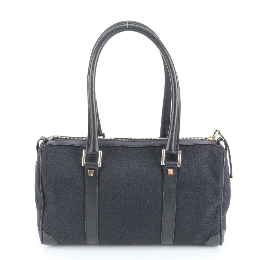 極美品✨ グッチ ハンドバッグ バニティ GGキャンバス トップハンドル 黒 極美品✨ グッチ ハンドバッグ バニティ GG トップハンドル レザー