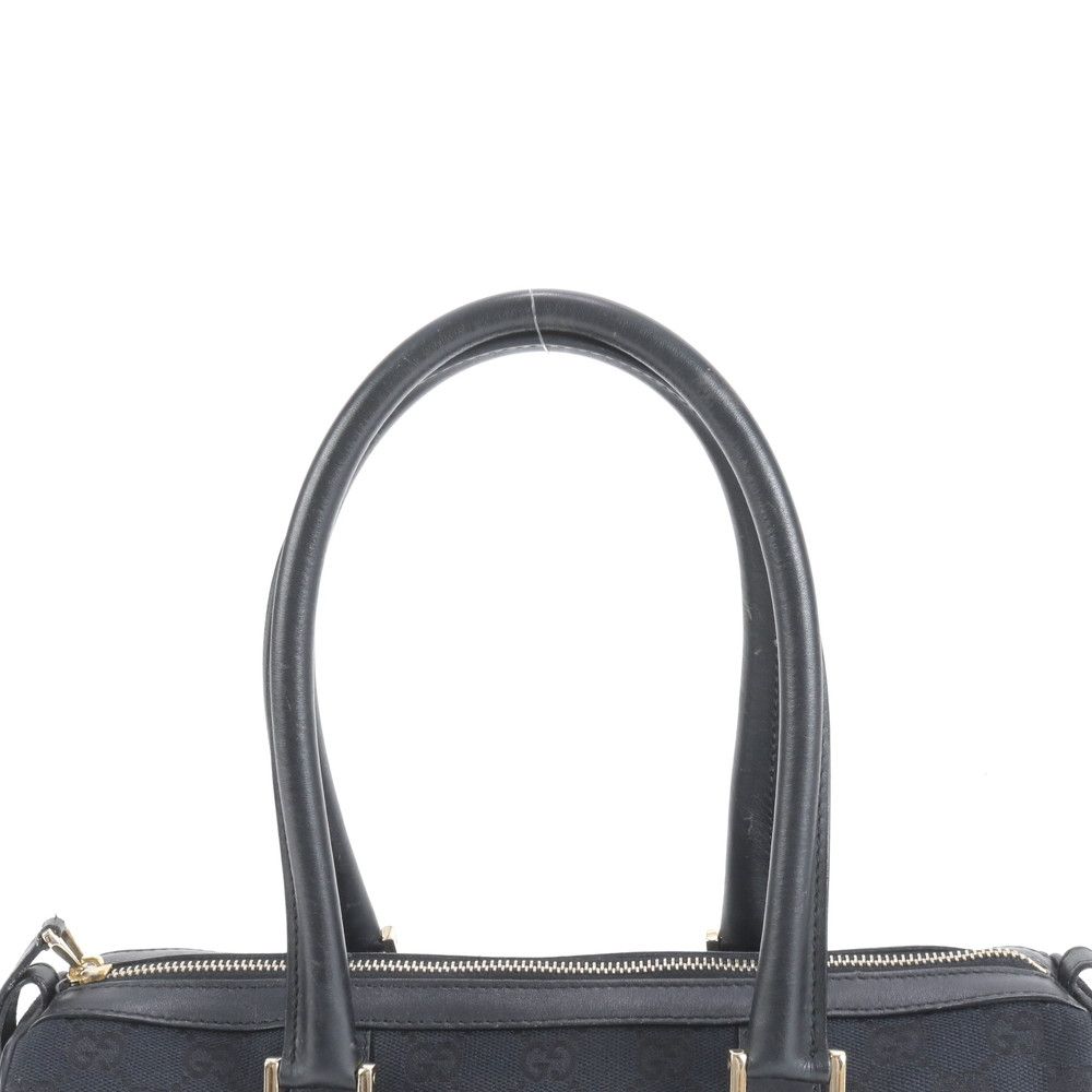 極美品 グッチ GG キャンバス ミニ ボストン レザー ハンドバッグ