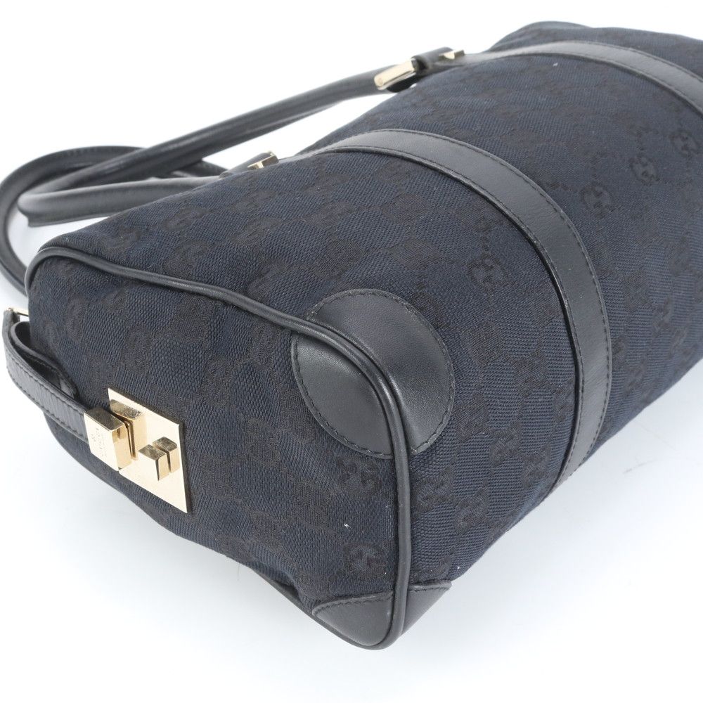 極美品 グッチ GG キャンバス ミニ ボストン レザー ハンドバッグ