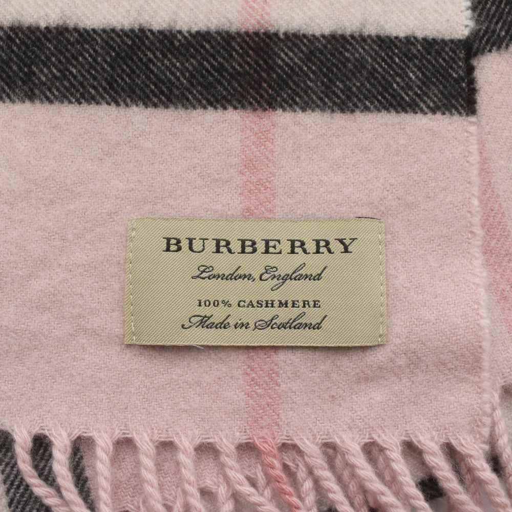 バーバリー BURBERRY マフラー ストール カシミヤ チェック柄 フリンジ