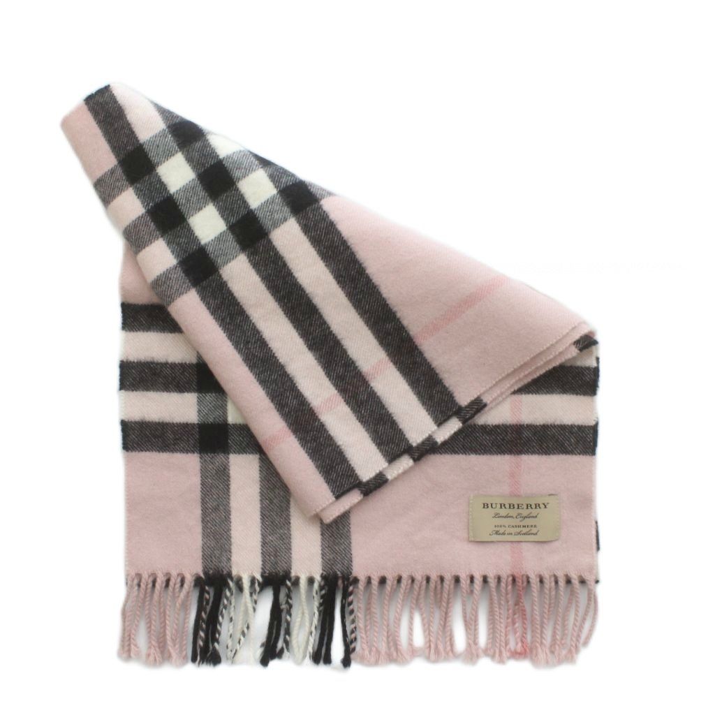 バーバリー BURBERRY マフラー ストール カシミヤ チェック柄 フリンジ