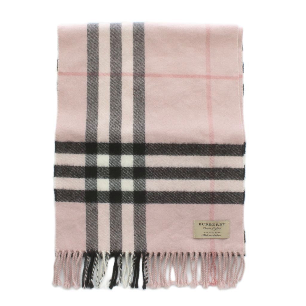 バーバリー BURBERRY マフラー ストール カシミヤ チェック柄 フリンジ