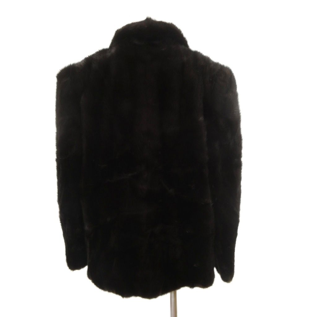 ノーブランド ファーコート 13 毛皮 ミンクファー ミドル ハーフ丈 黒