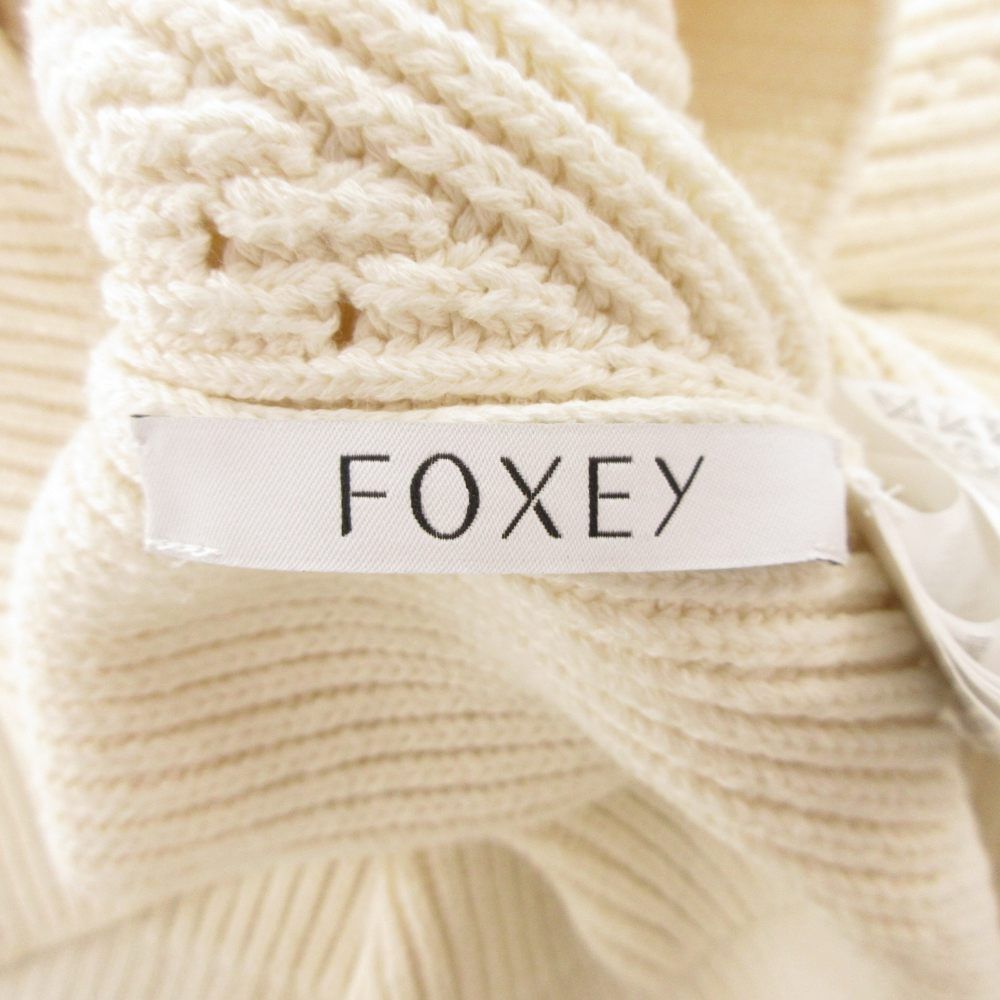 フォクシー FOXEY ニット セーター シルク混 ローゲージ 長袖 クルー  