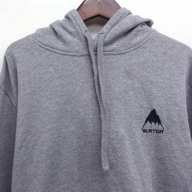 バートン BURTON スウェット パーカー ロゴマーク刺繍 XS グレー 灰
